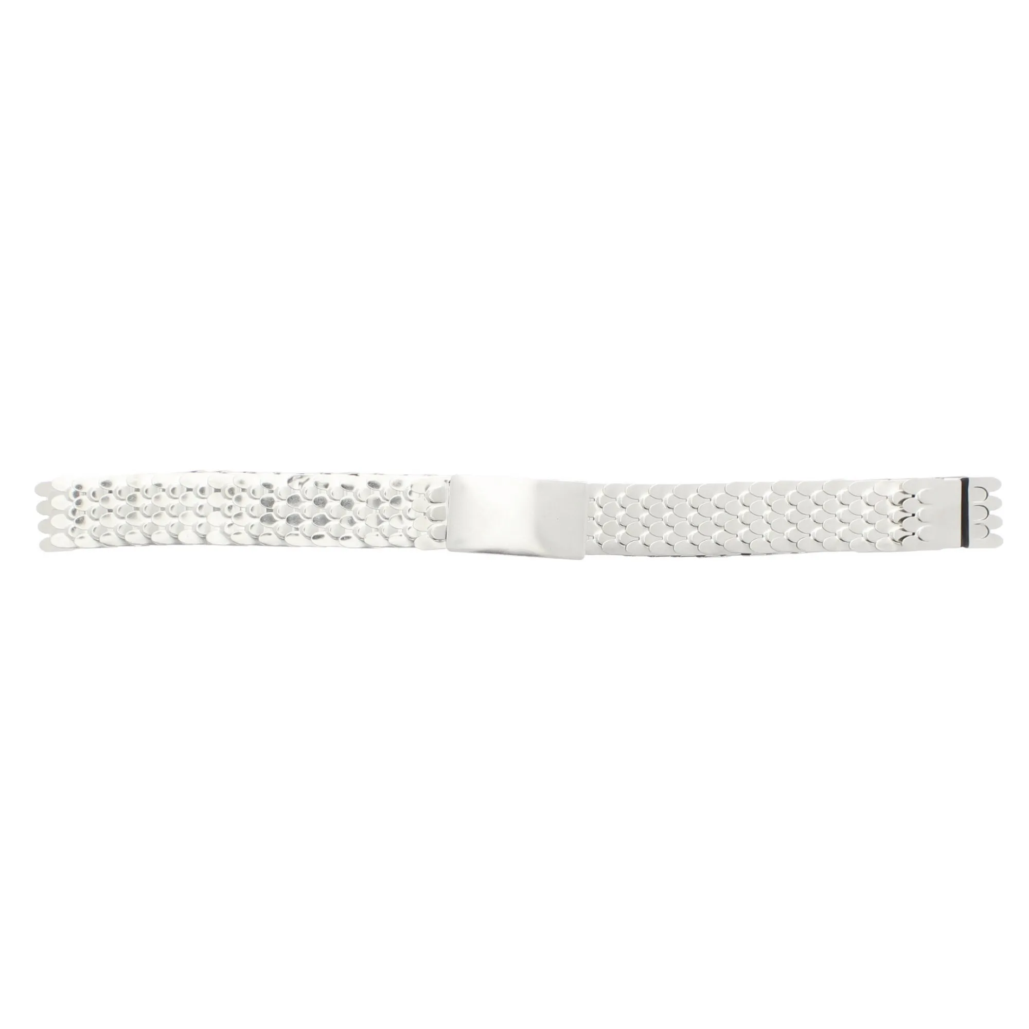 2.5cm Silver Metal Scale Elasticated Belt