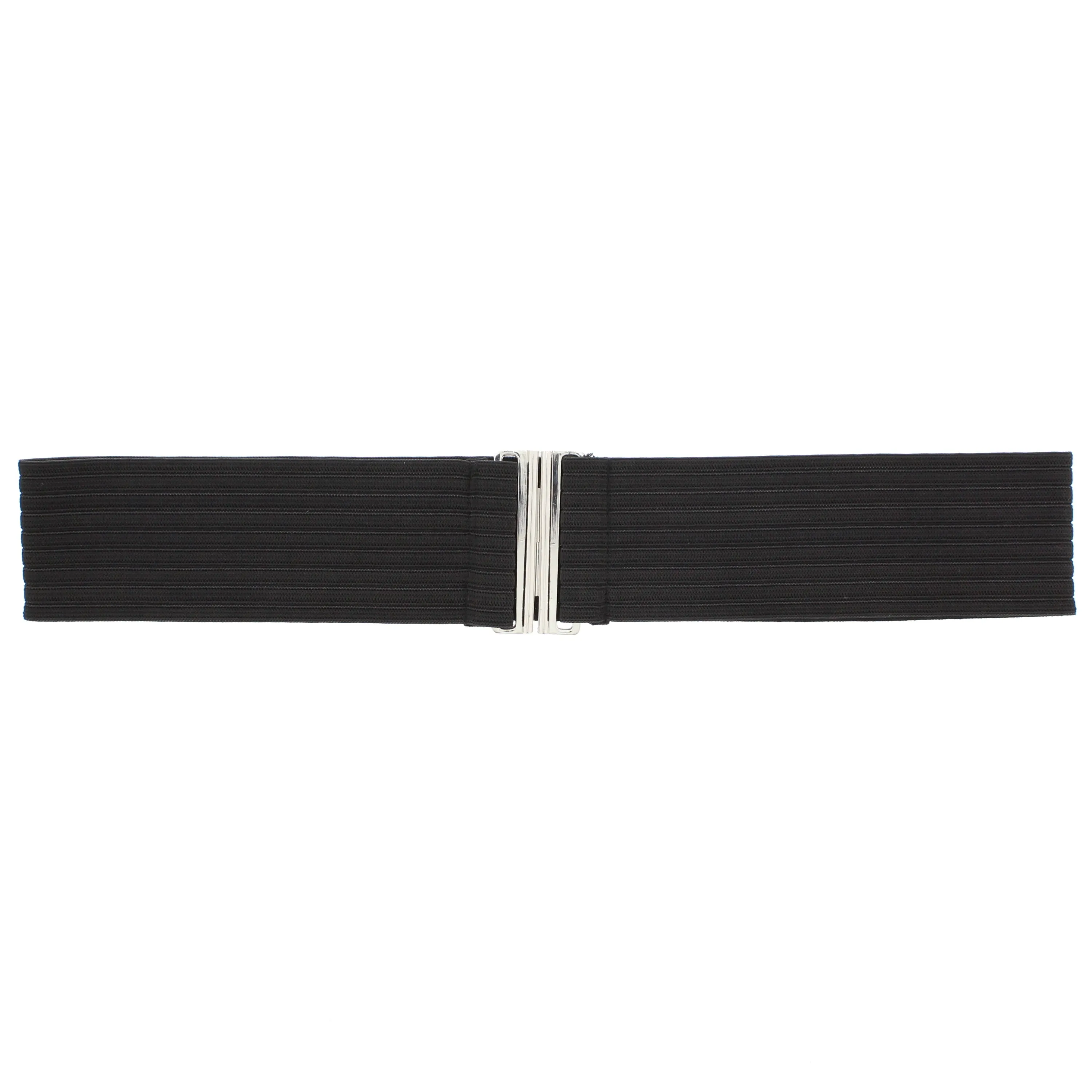 5.8cm Ribbed Elasticated Waist Belt with Clasp Fastening