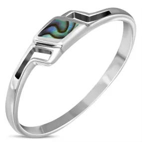 Abalone Shell Silver Ring