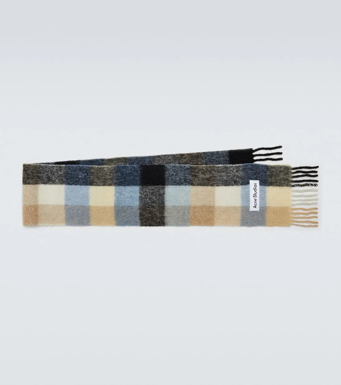 Acne Studios Wool Blend Check Scarf, Multicolor