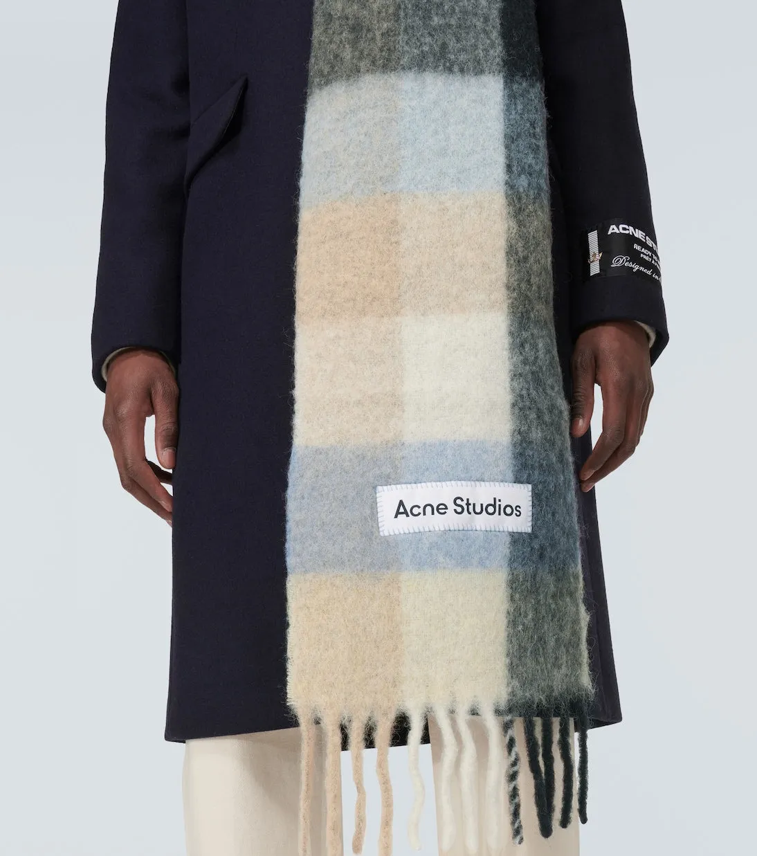 Acne Studios Wool Blend Check Scarf, Multicolor