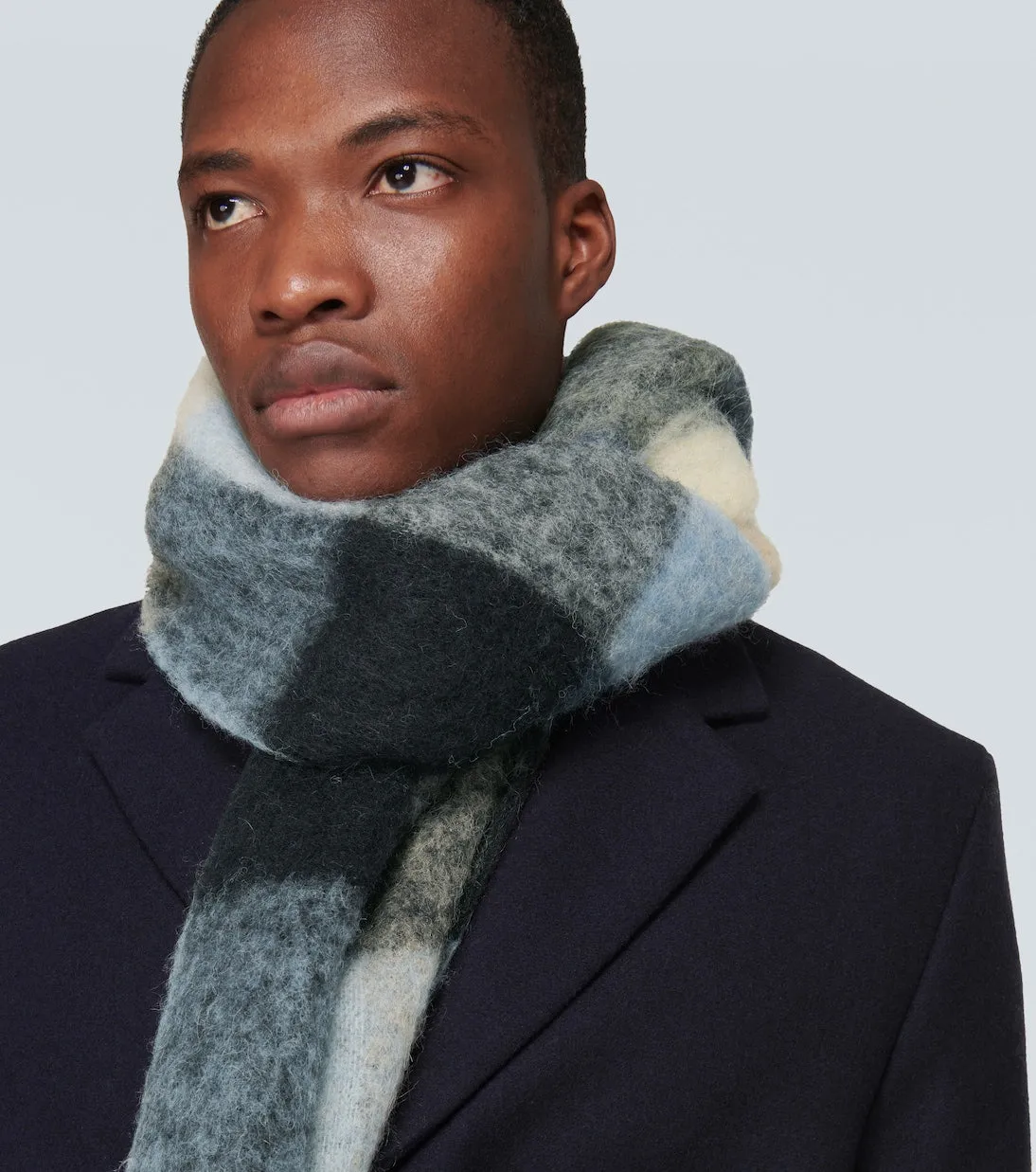 Acne Studios Wool Blend Check Scarf, Multicolor