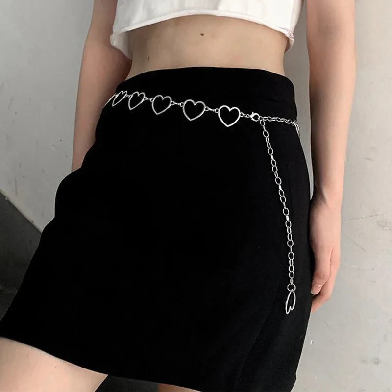 Adjustable Metal and Pearl Accent Waist Belts