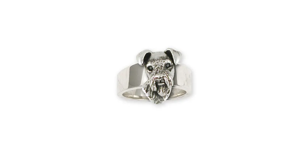 Airedale Terrier Ring Jewelry Sterling Silver Handmade Dog Ring AR16-R