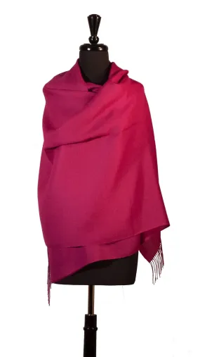 Baby Alpaca & Silk Shawl in Solid Color - Magenta