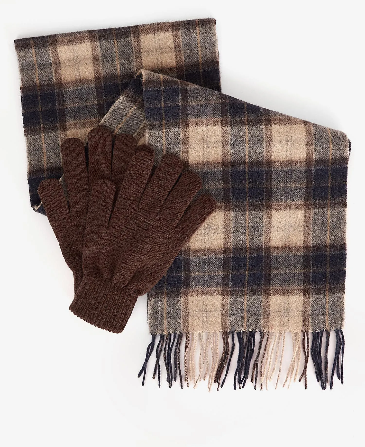 Barbour Tartan Scarf and Gloves Gift Set