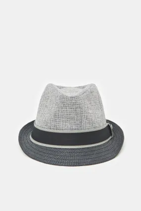 Boys Grey Fedora Hats With Band