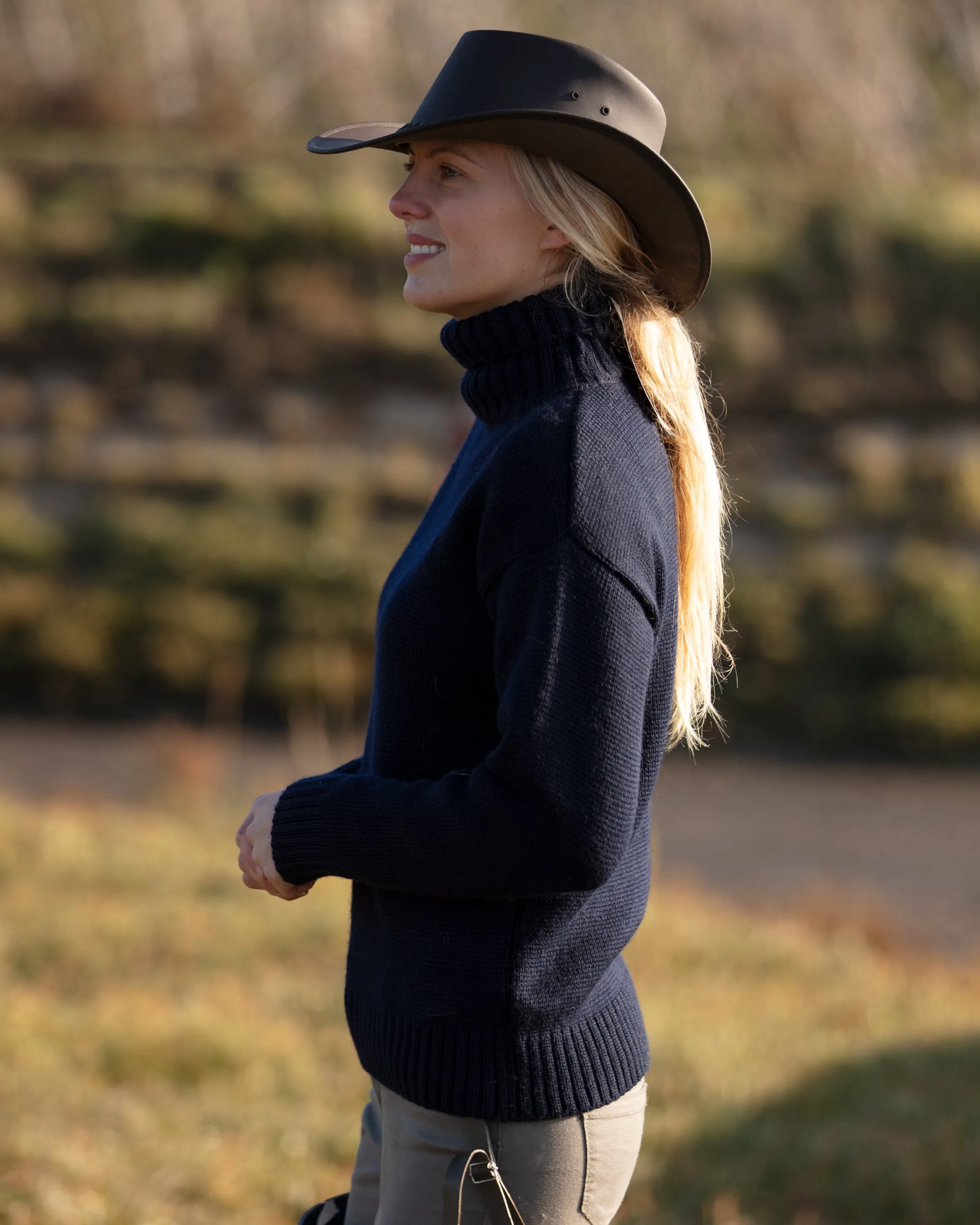 Brown Australian leather hat