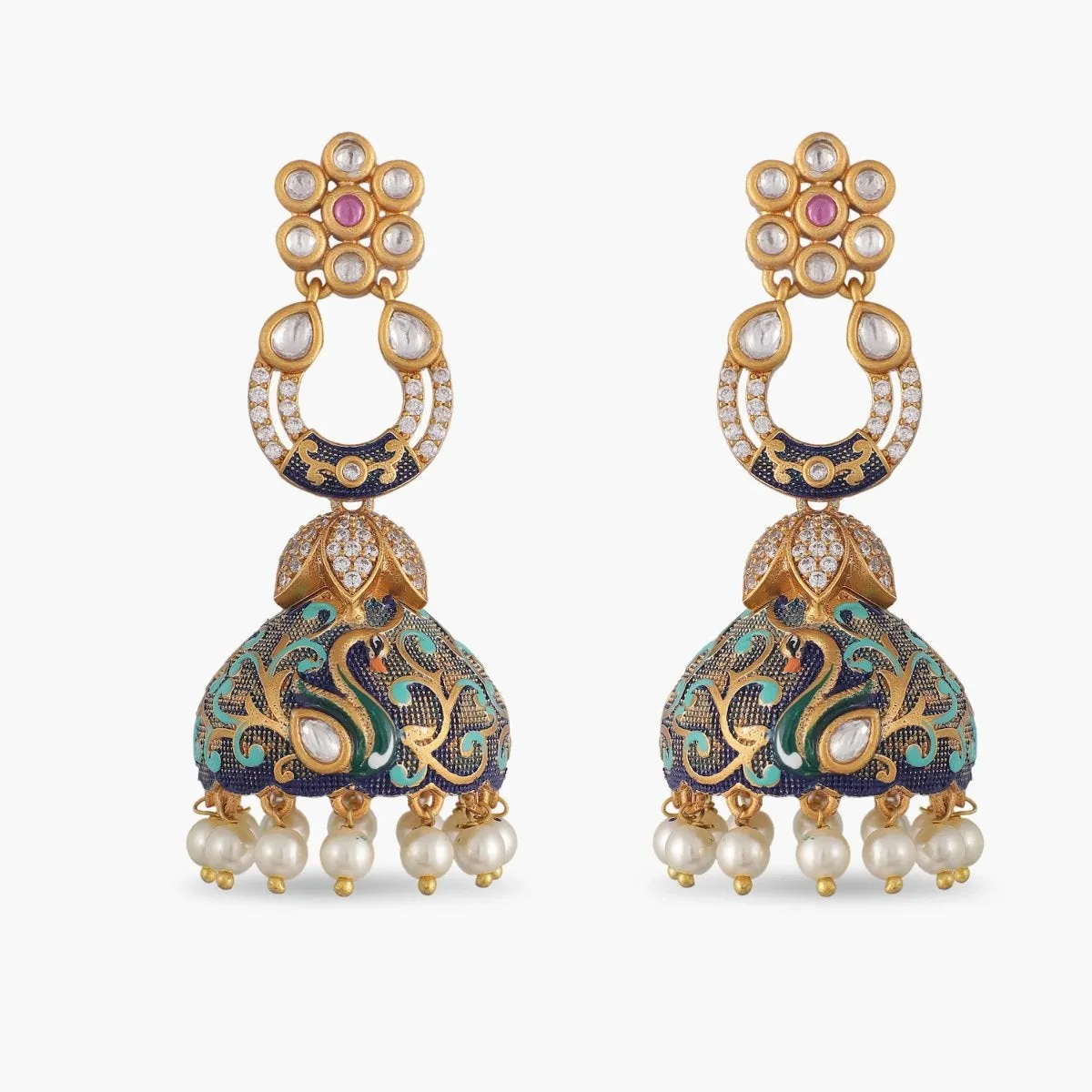 Canisa Kundan Jhumka Earrings