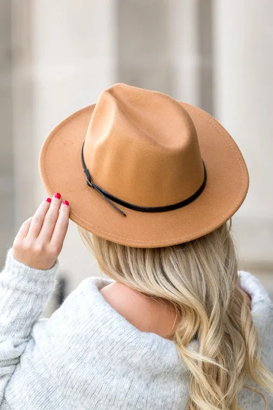 Caramel Buckle Accent Fedora