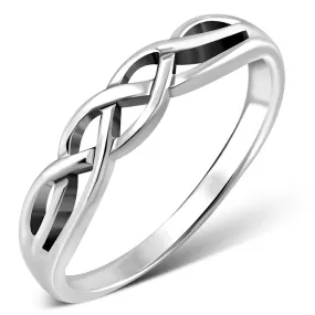 Celtic Knot Plain Silver Band Ring