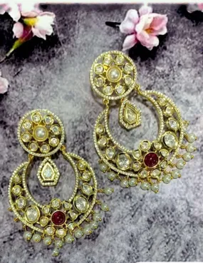 Chandbali Moti Kundan Earring