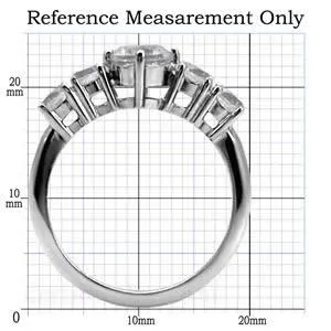 CJ7688OS Wholesale - Stainless Steel CZ Round Engagement Ring