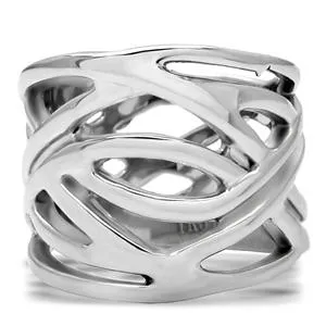 CJ7837OS Wholesale Stainless Steel Woven Cocktail Ring