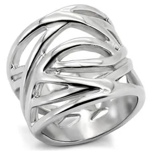 CJ7837OS Wholesale Stainless Steel Woven Cocktail Ring