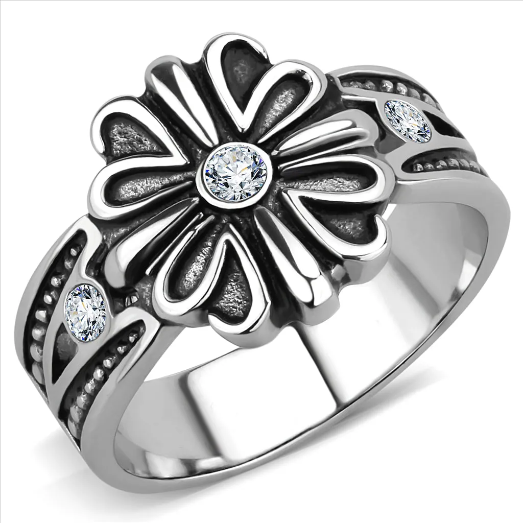 CJE3462 Wholesale Men's Stainless Steel Synthetic Celtic Floral Ring