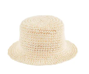 Cream Woven Bucket Hat