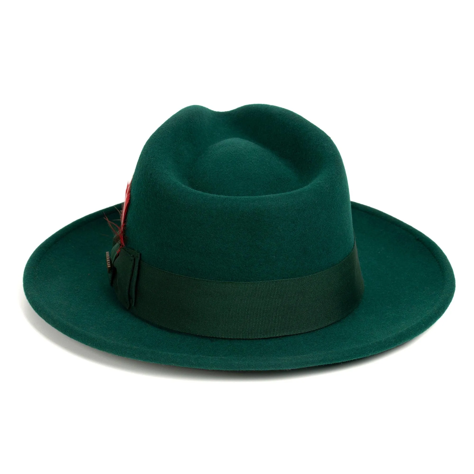 Crushable Hunter Green 100% Australian Wool Fedora Hat