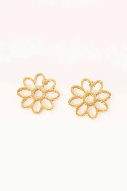 Daisy Outline Stud Earrings