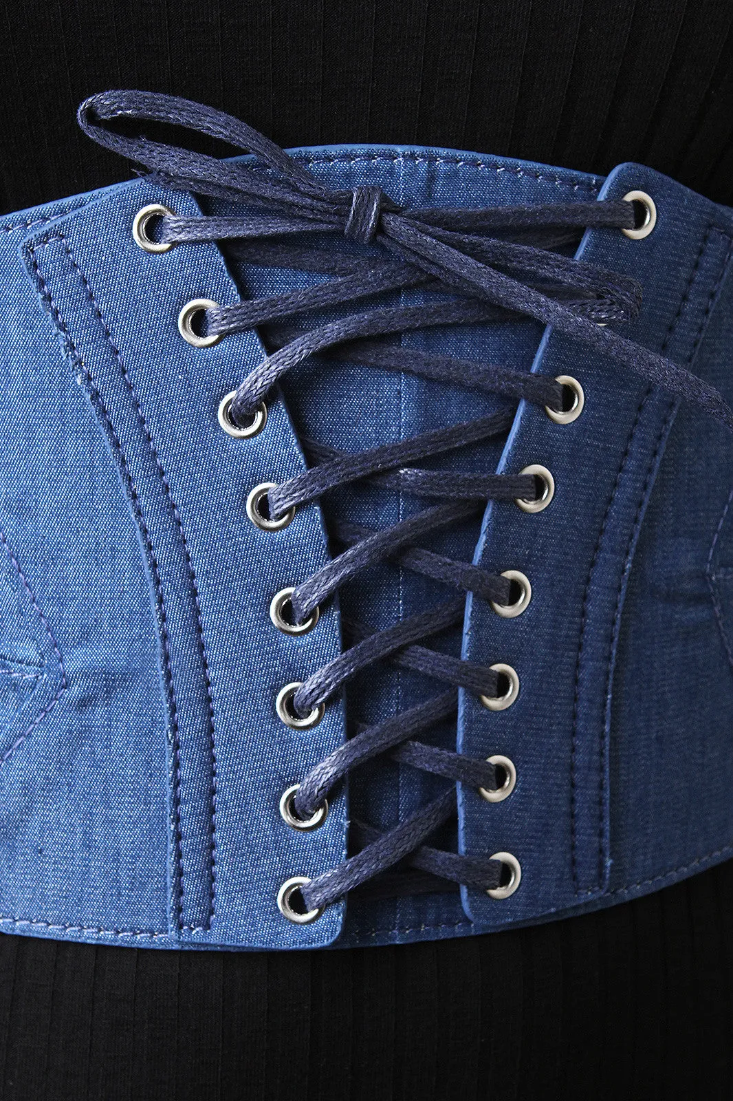 Denim Corset Lace Up Belt