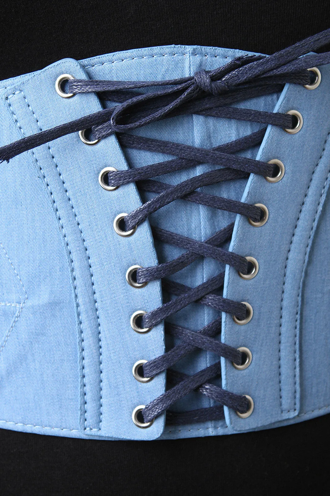 Denim Corset Lace Up Belt