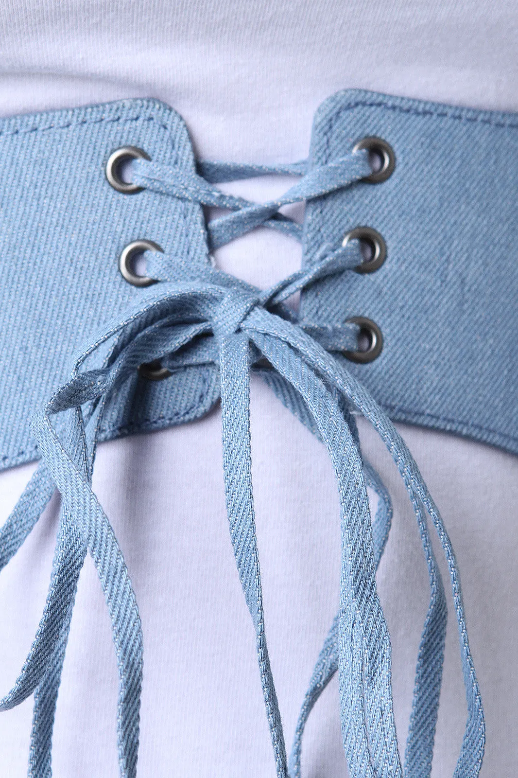 Denim Harness Corset Lace Up Belt