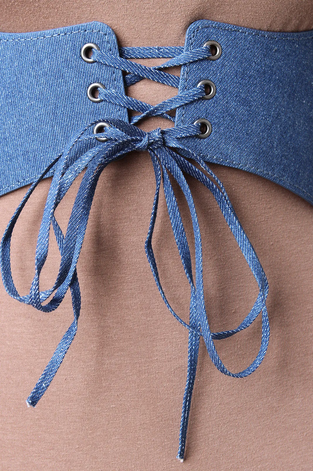 Denim Harness Corset Lace Up Belt