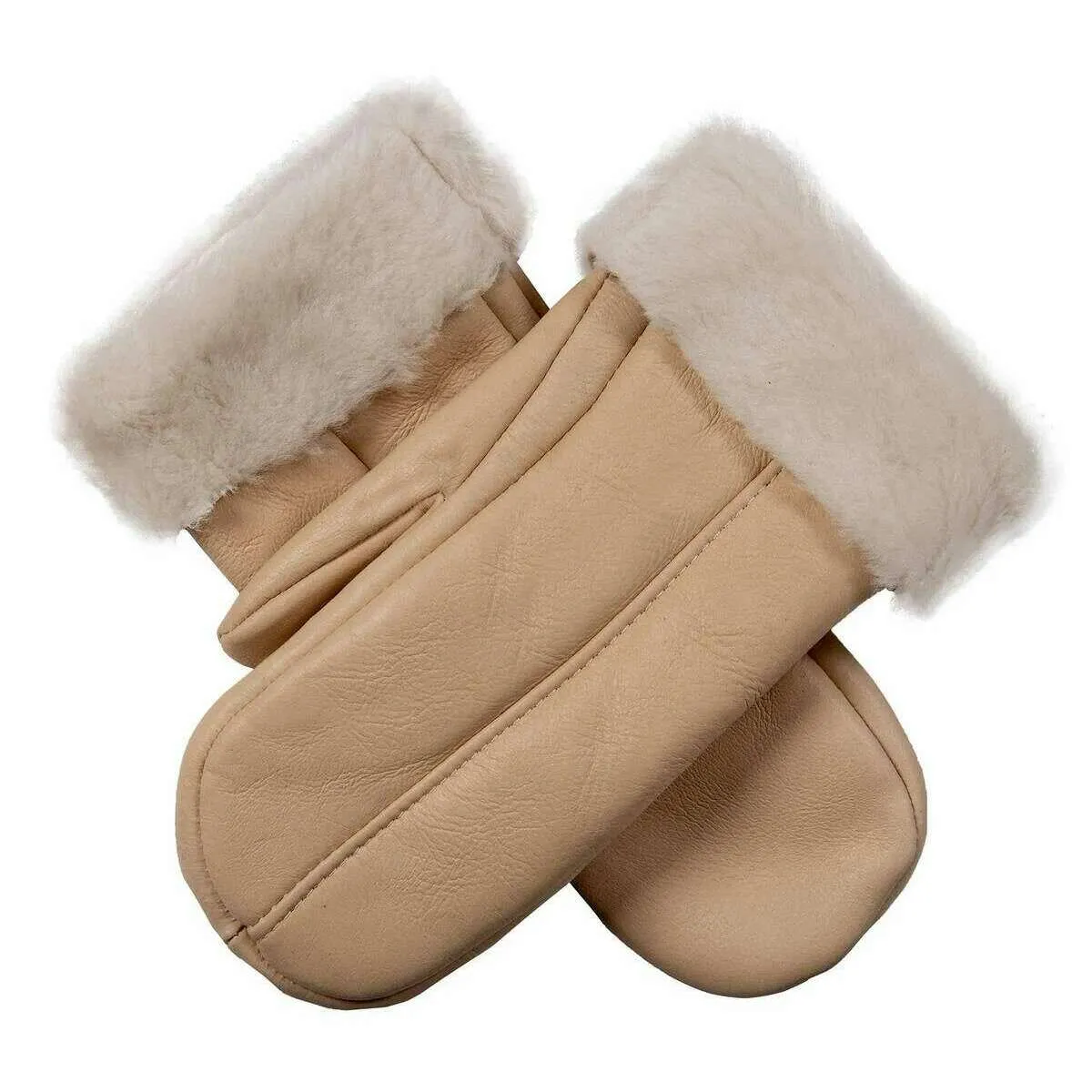 Dents Alice Sheepskin Mittens - Camel Beige Nappa