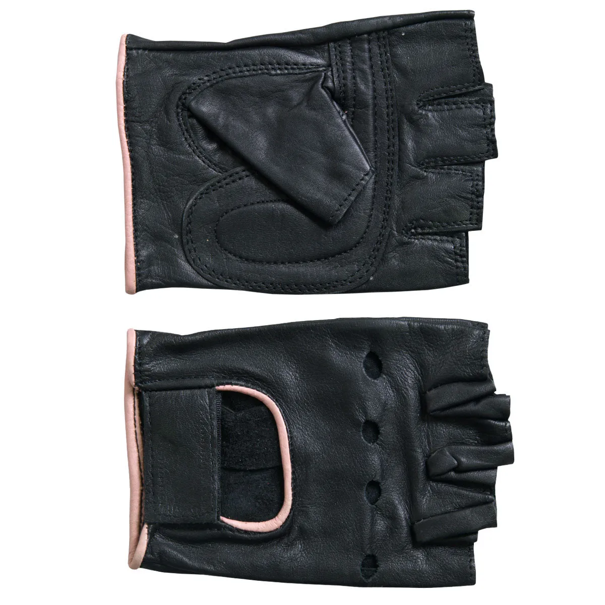 FINGERLESS BLACK & PINK GLOVES