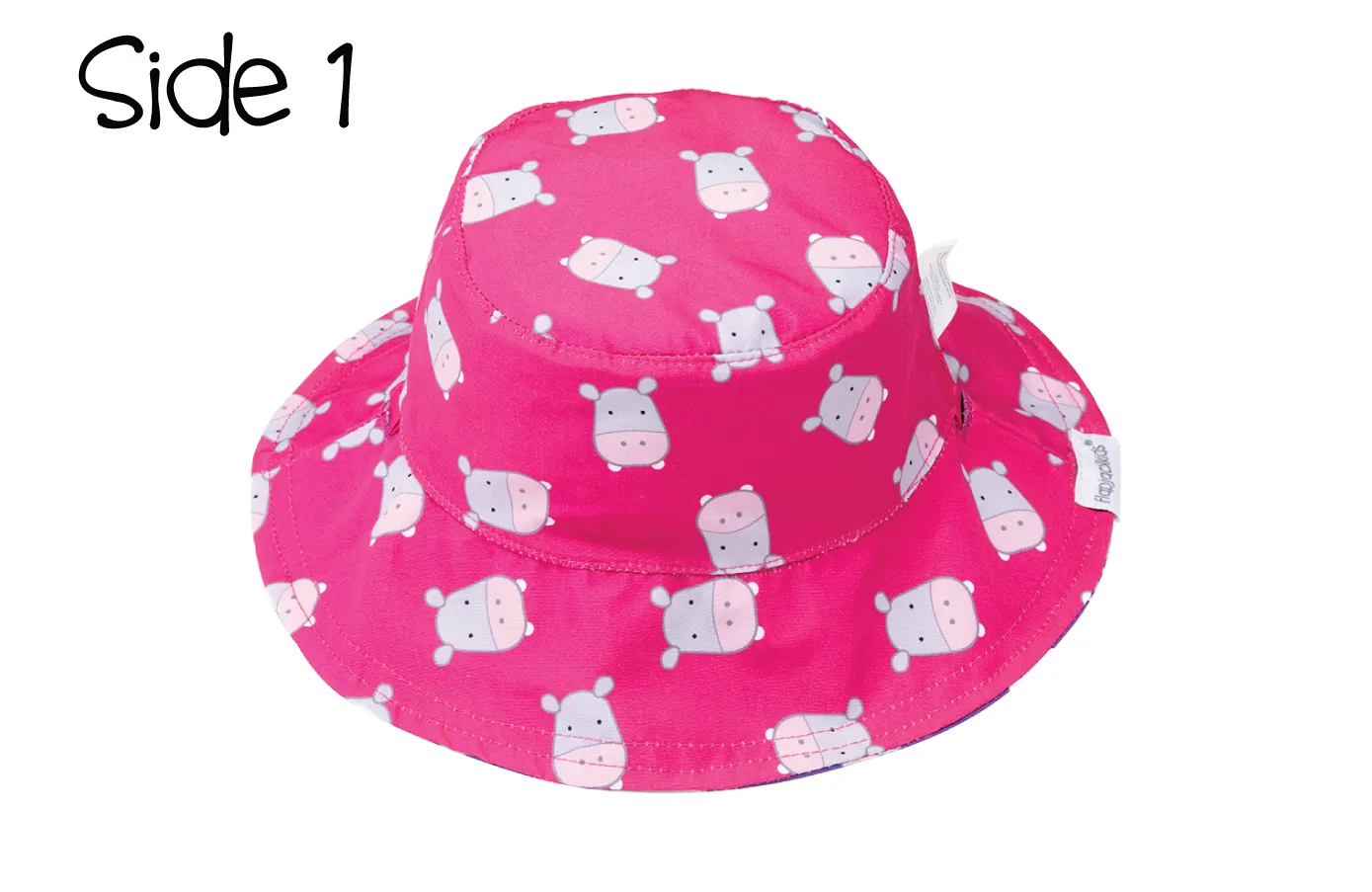 FlapJackKids - Reversible Babies' Sun Hat - Hippo / Elephant