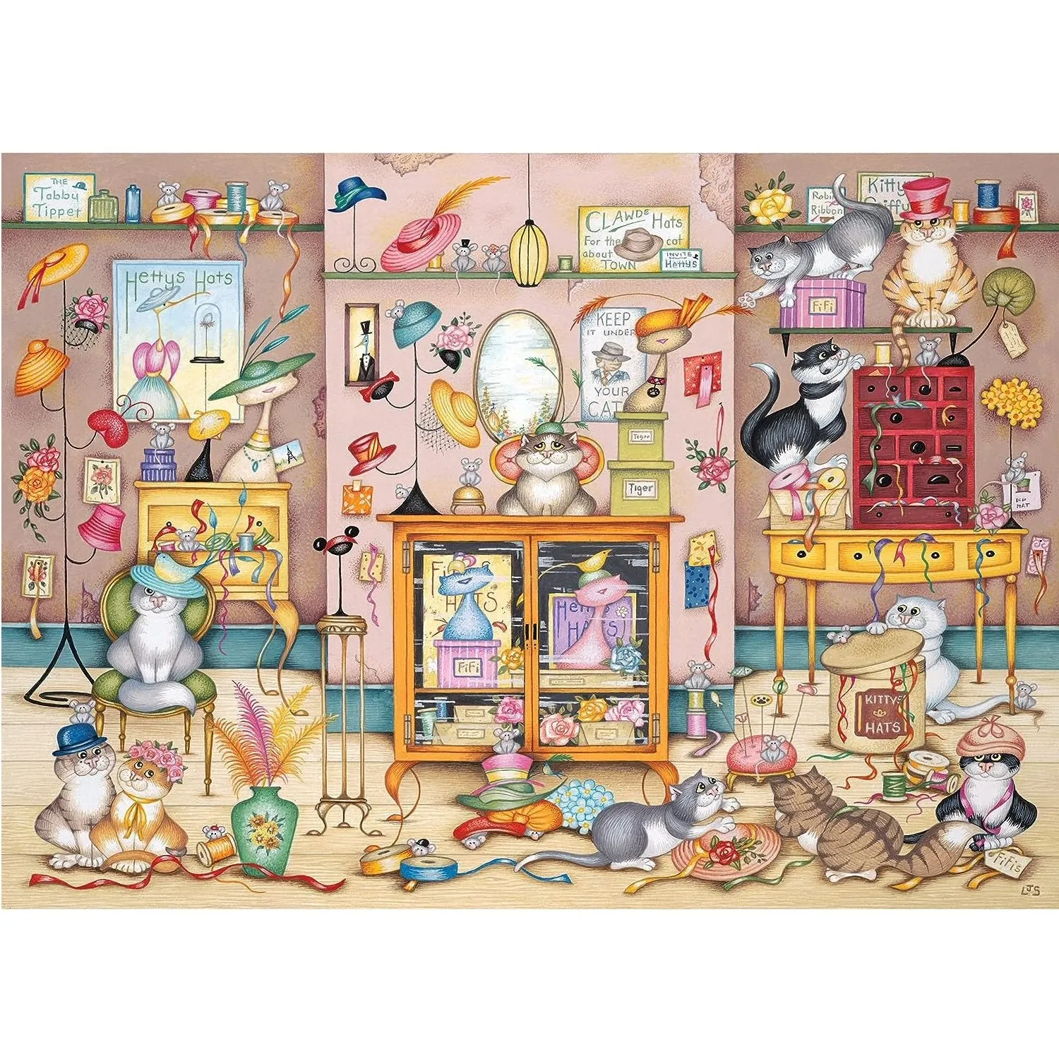 Gibson Games 500 Piece Hetty's Hats Jigsaw Puzzle