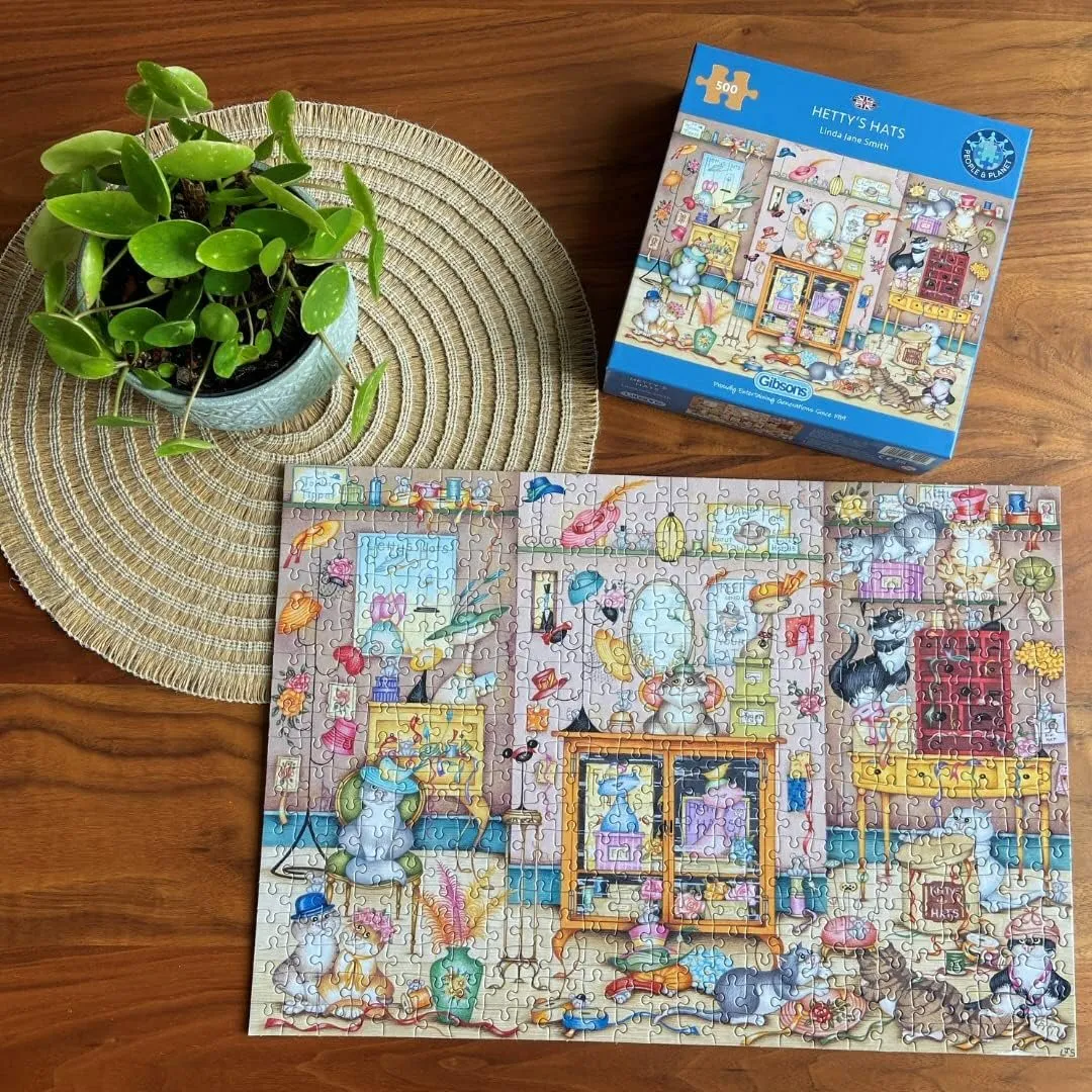 Gibson Games 500 Piece Hetty's Hats Jigsaw Puzzle