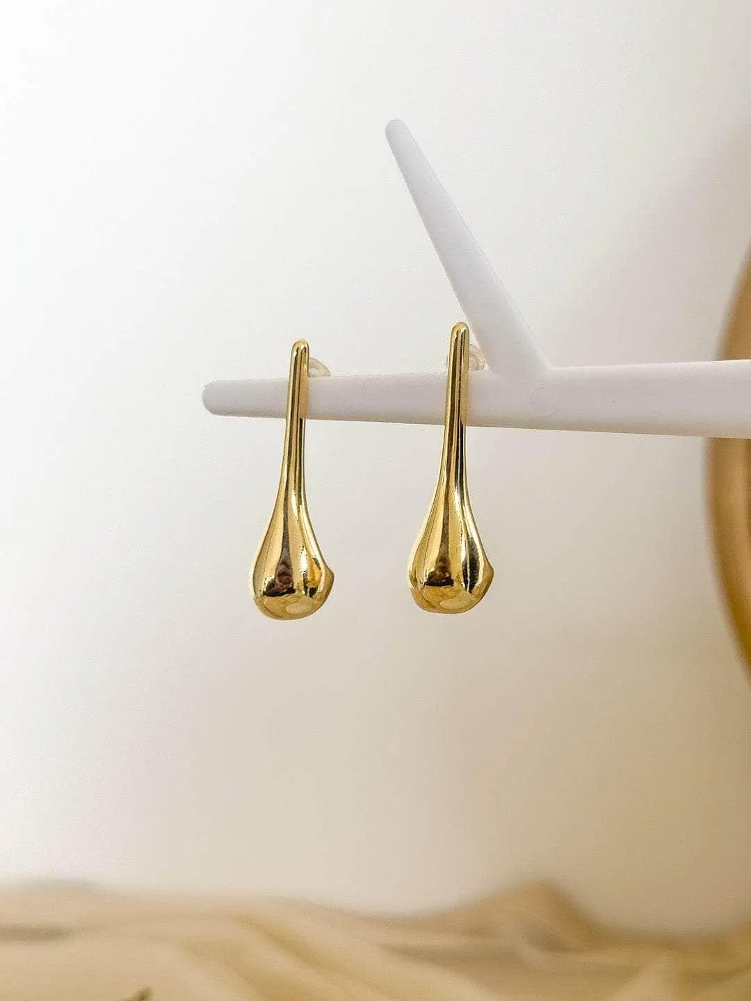 Gold Tear Drop Dangler Earring