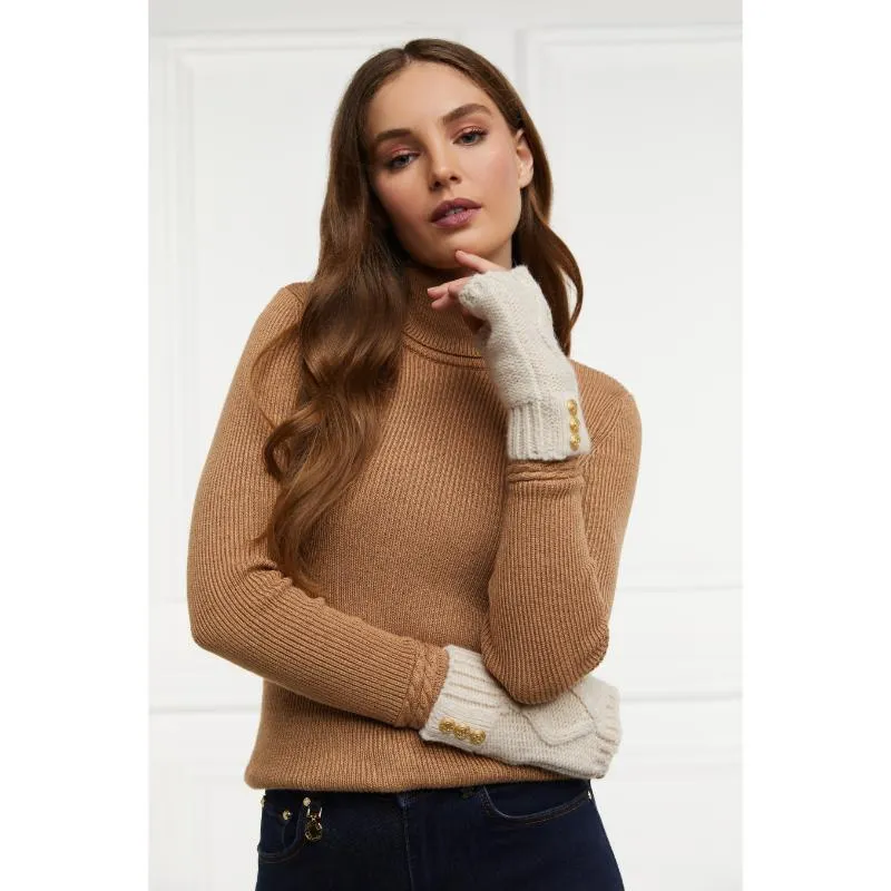 Holland Cooper Cortina Ladies Fingerless Gloves - Oatmeal