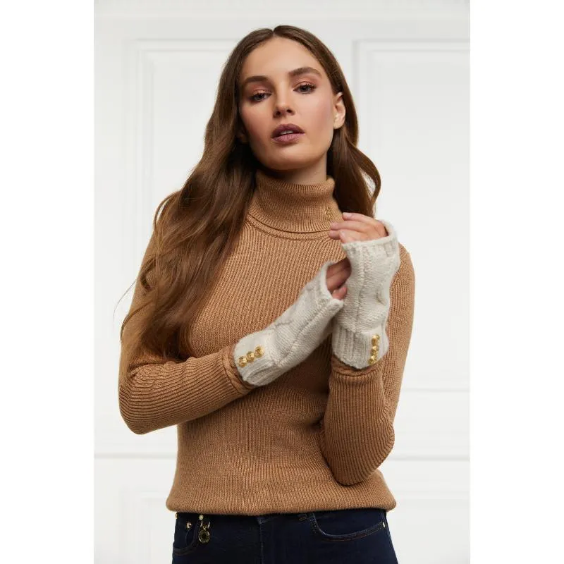 Holland Cooper Cortina Ladies Fingerless Gloves - Oatmeal