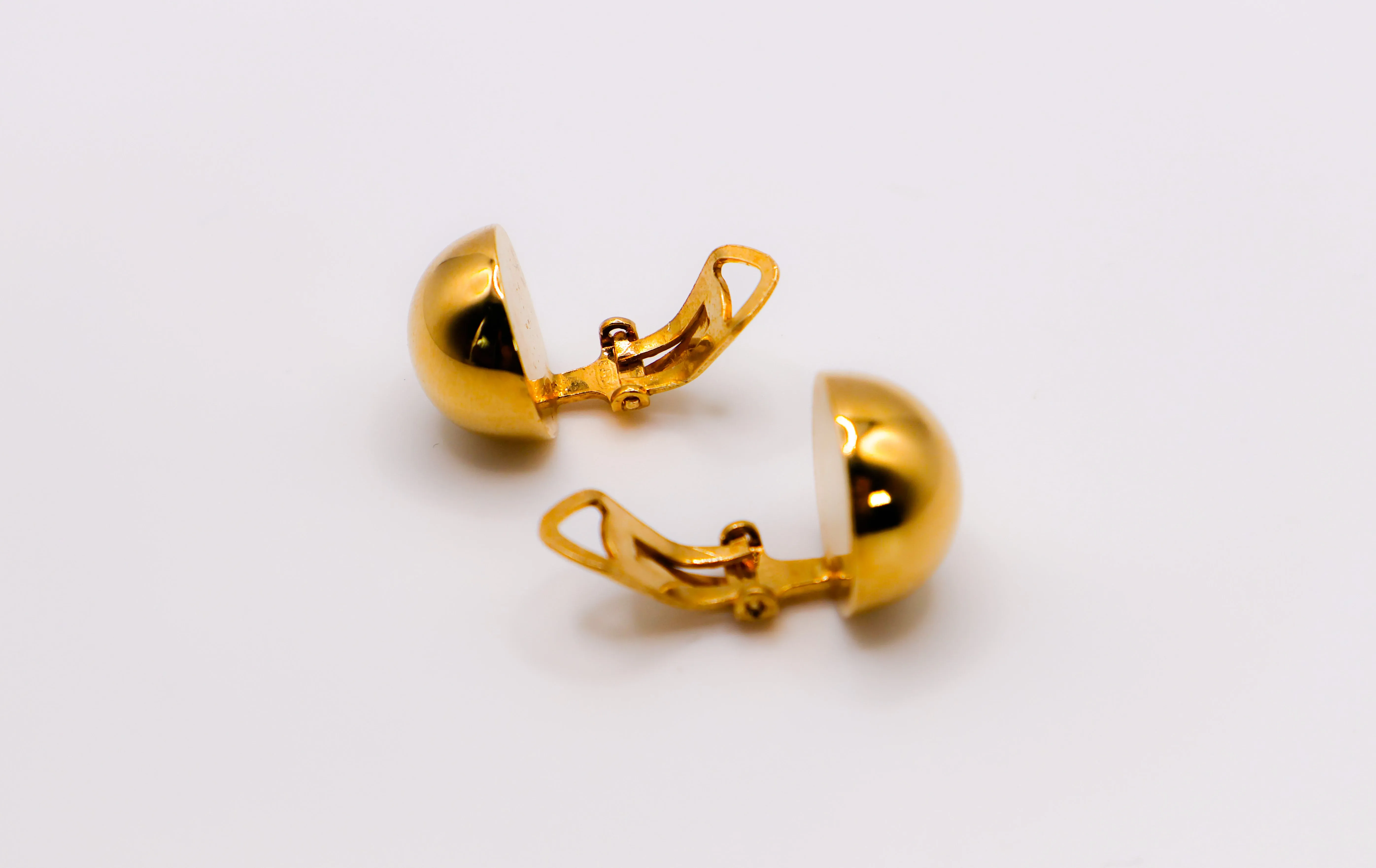 Italian Silver & Gold-Dipped Clip Ball Earrings