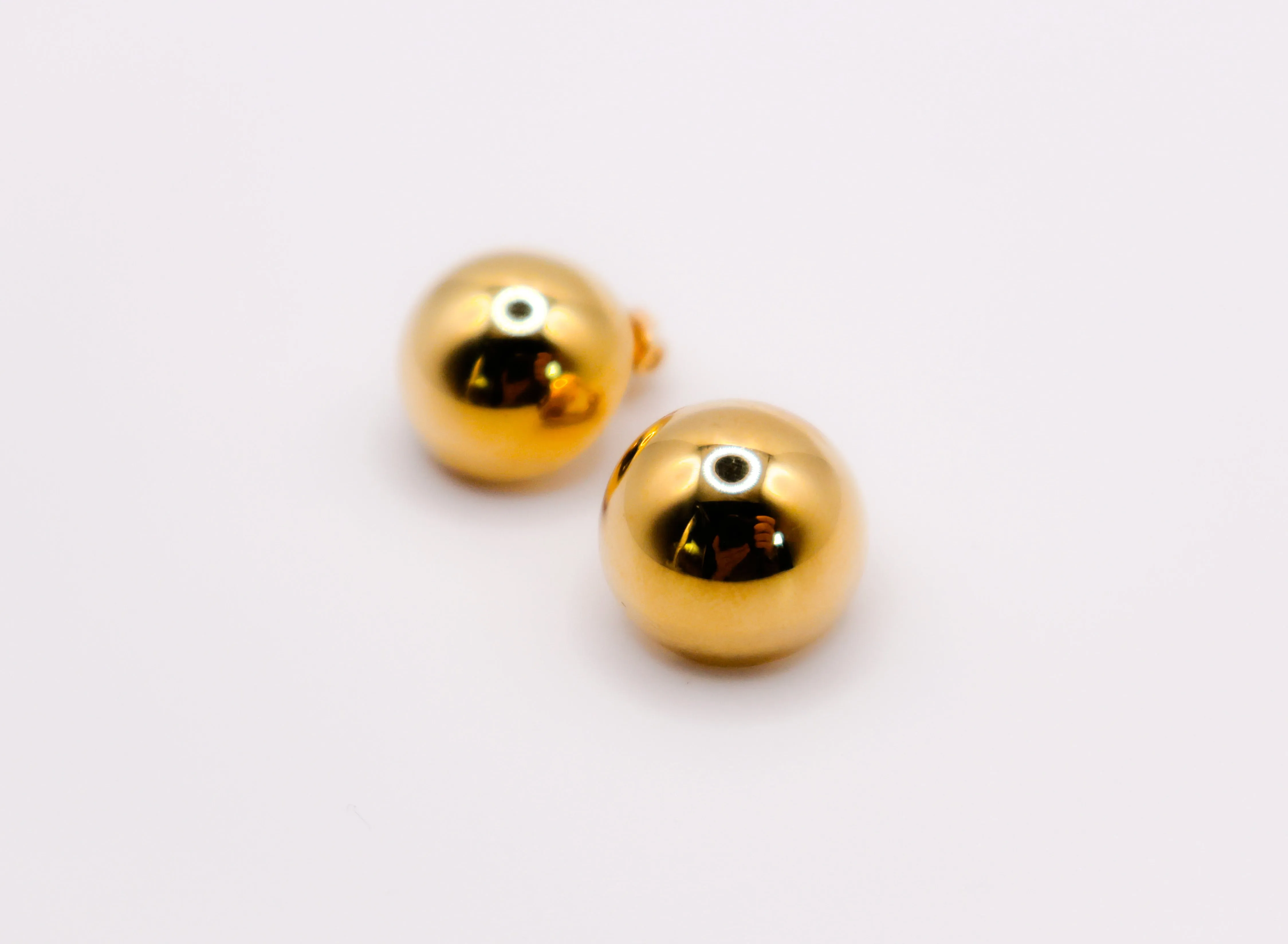 Italian Silver & Gold-Dipped Clip Ball Earrings