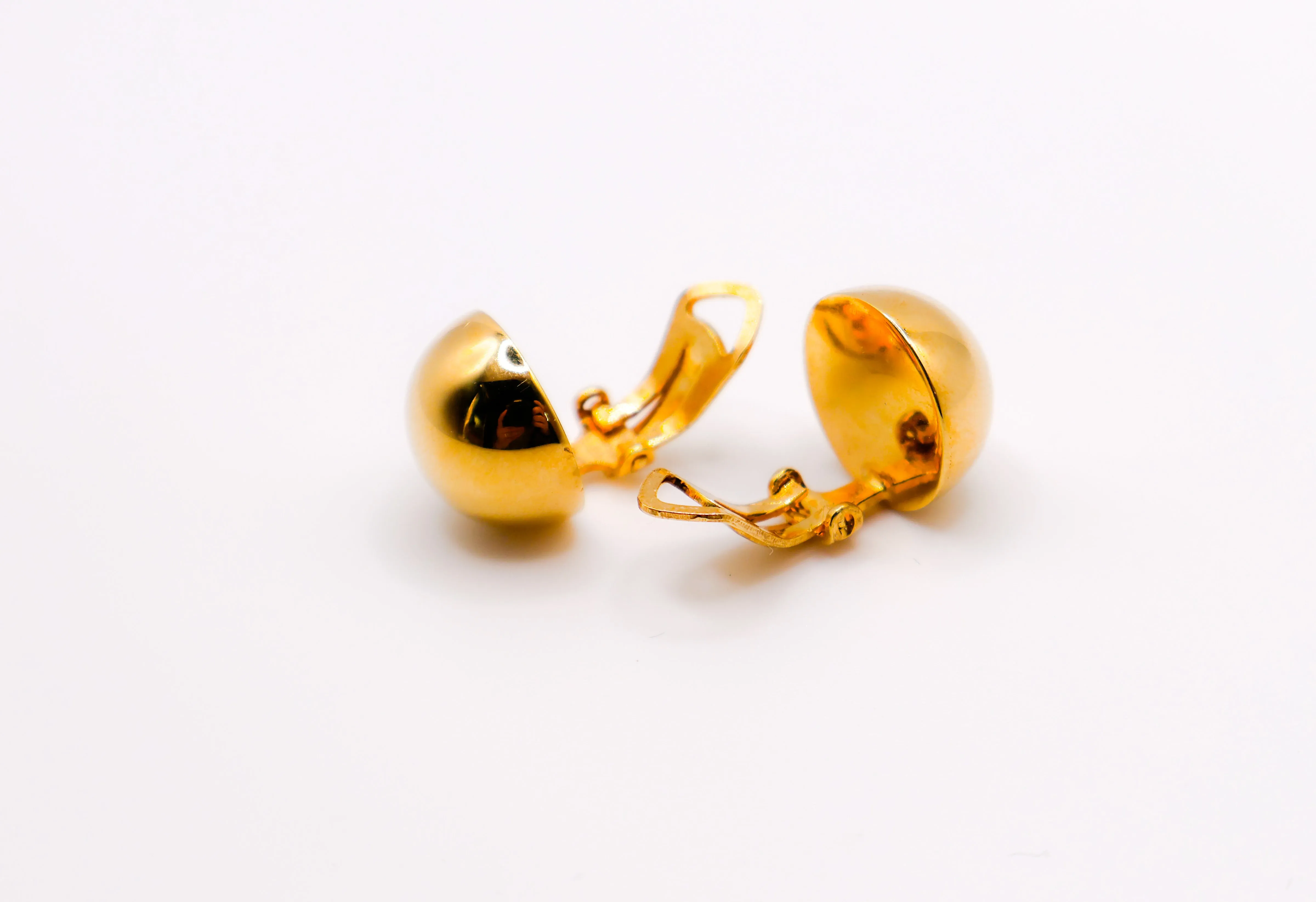 Italian Silver & Gold-Dipped Clip Ball Earrings