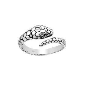 KESLEY Trending Silver Snake Ring 925 Sterling Silver Nickel Free Luxury Snake Wrap Adjustable Statement Ring