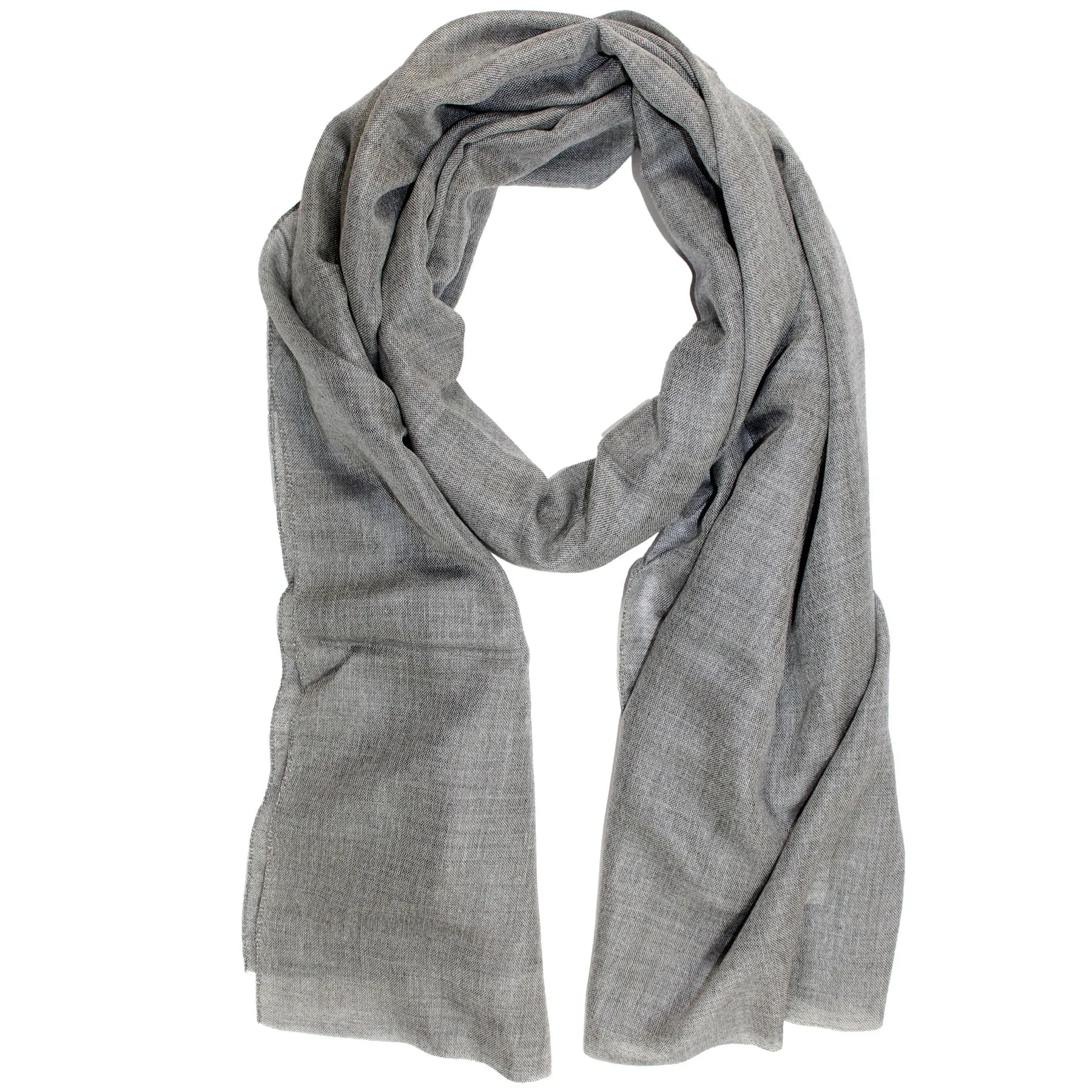 Lanvin Scarf Gray Solid - Cashmere Silk Shawl SALE