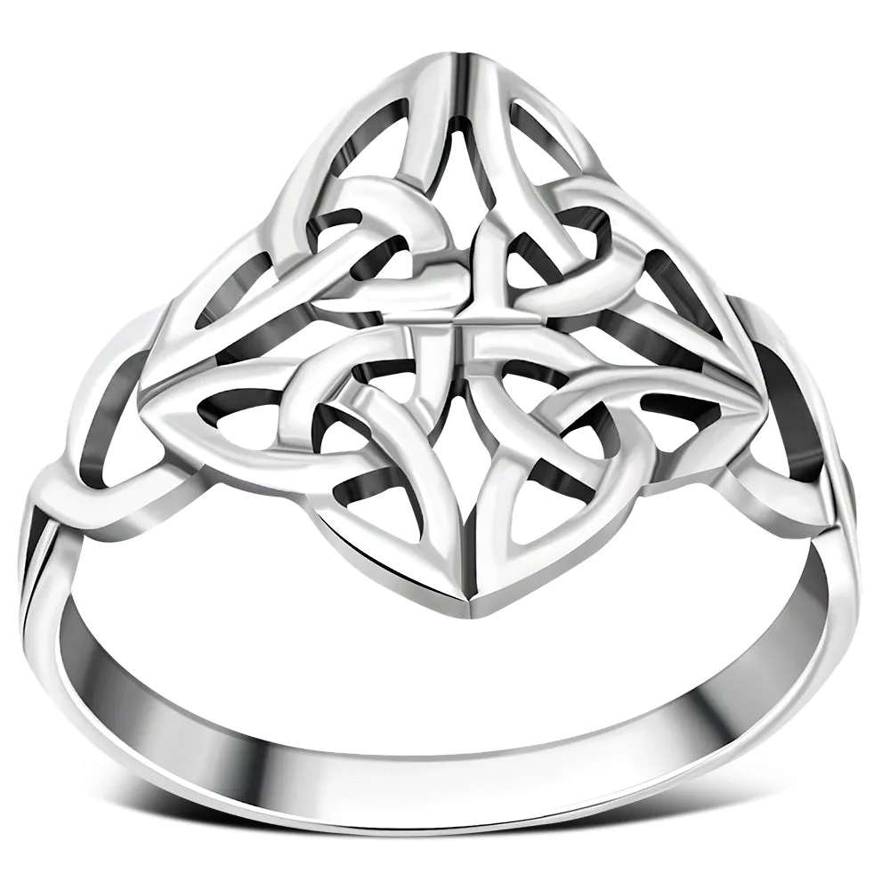 Large Celtic Trinity Silver Ring