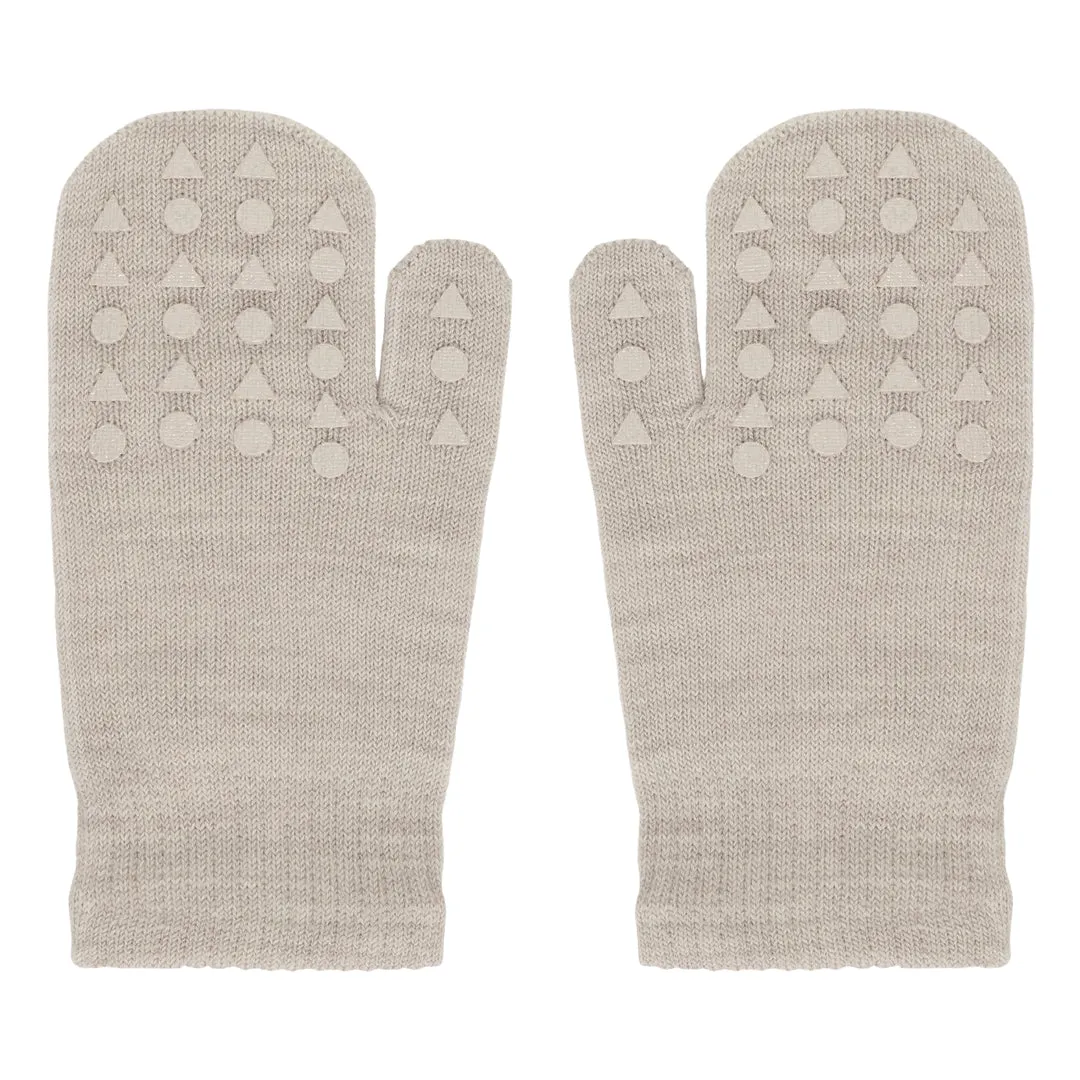 Mittens with non-slip grip for babies and toddlers - Merino Wool - Sand