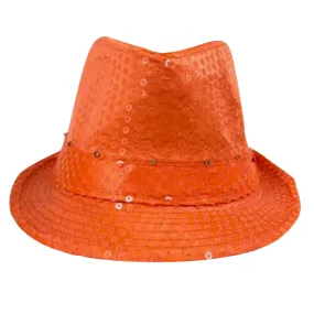 Neon Orange LED Fedora with 14 White Lights (Each)