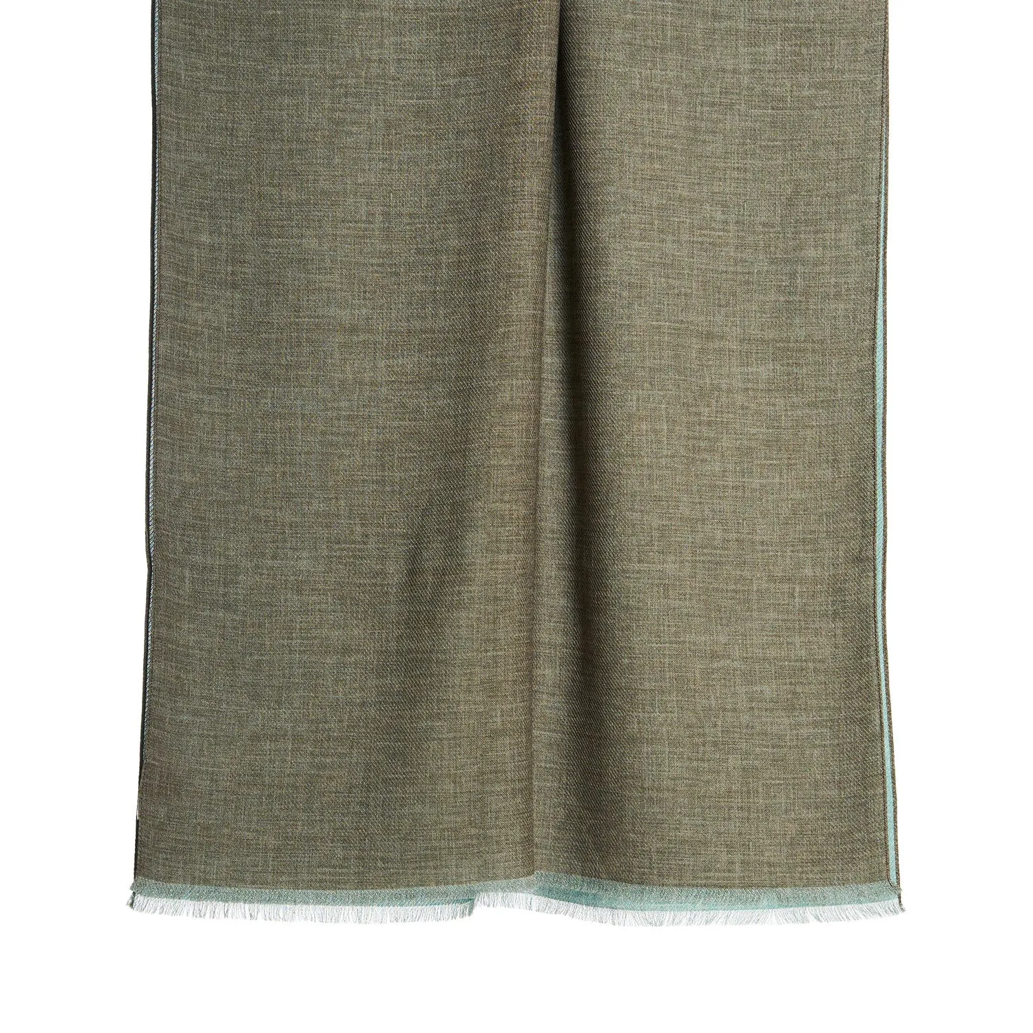 OLIVE GREEN AND GREEN WOOL STOLE