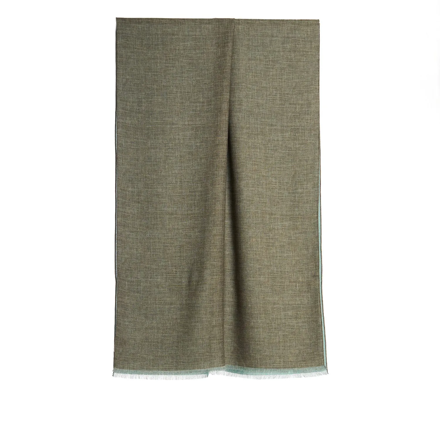 OLIVE GREEN AND GREEN WOOL STOLE