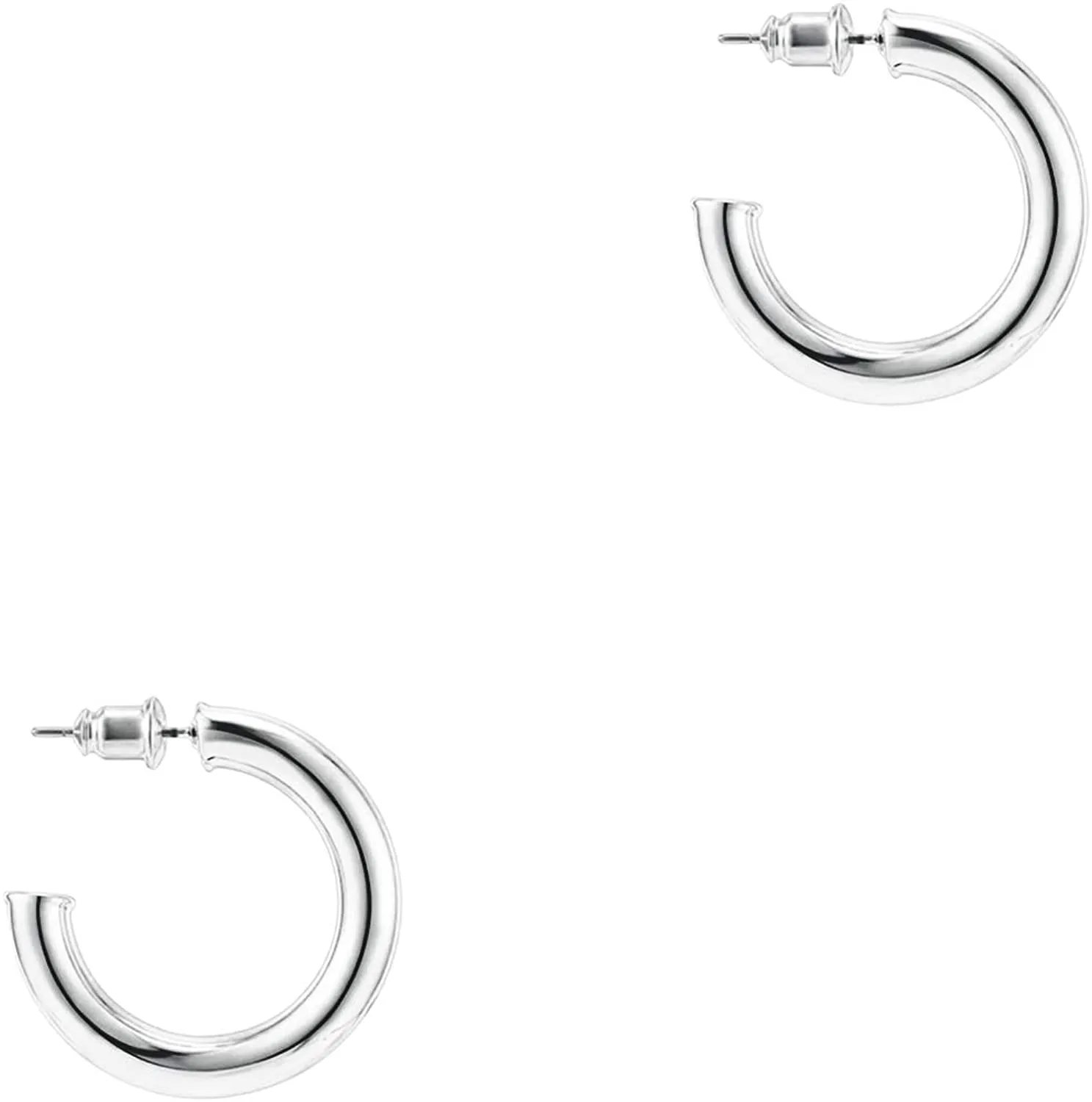 PAVOI 14K Gold Plated Hoop Earrings For Women | 3.5mm Thick Infinity Gold Hoops Women Earrings | Gold Plated Loop Earrings For Women | Lightweight Hoop Earrings Set For Girls