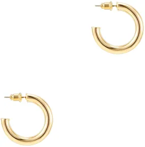 PAVOI 14K Gold Plated Hoop Earrings For Women | 3.5mm Thick Infinity Gold Hoops Women Earrings | Gold Plated Loop Earrings For Women | Lightweight Hoop Earrings Set For Girls