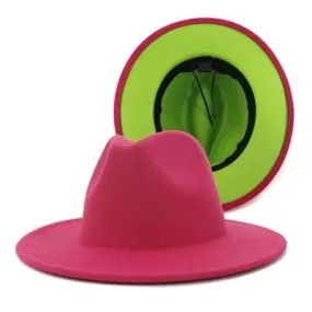 Pink & Green Fedora