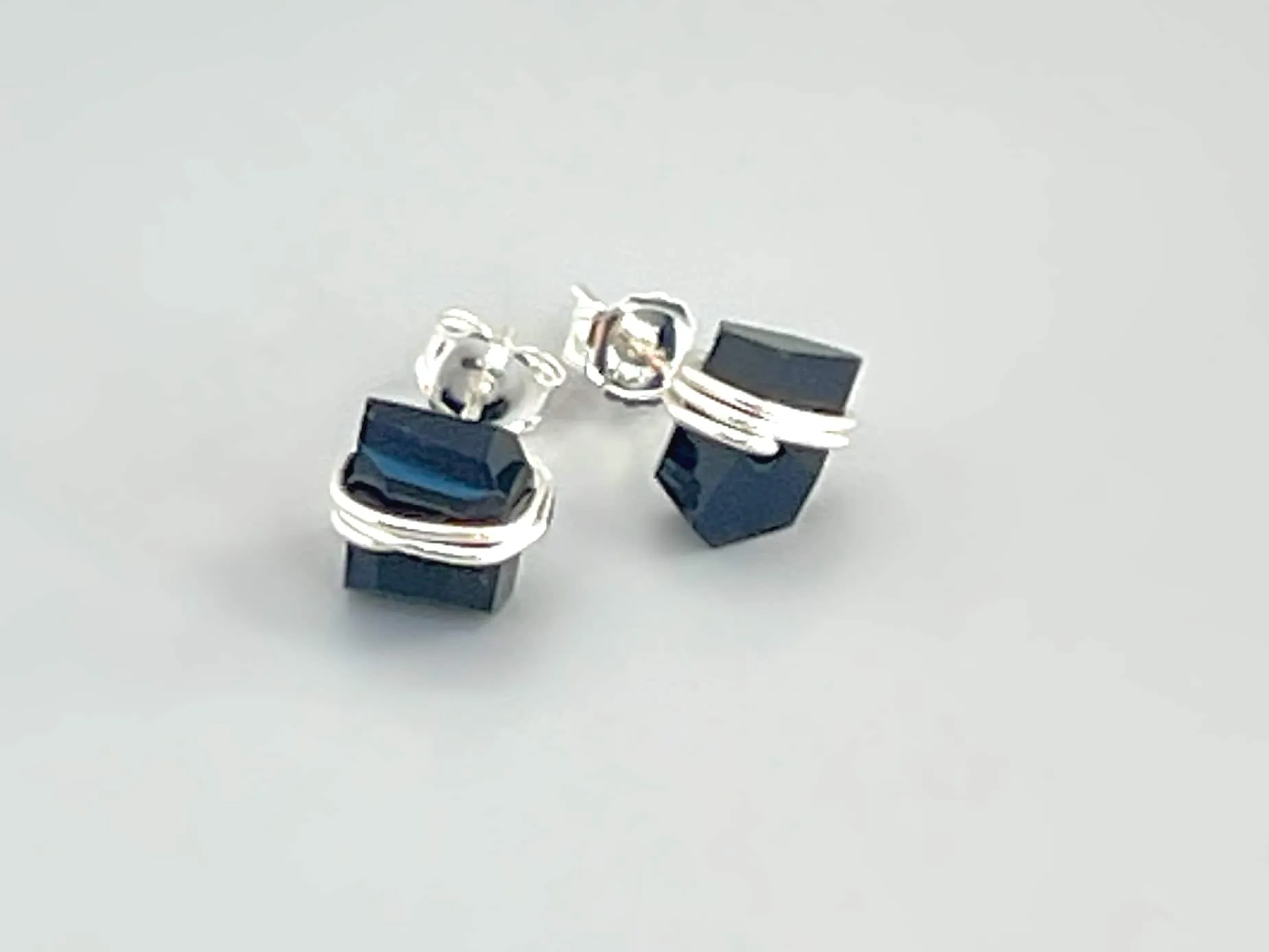 Raw Black Onyx Stud Earrings