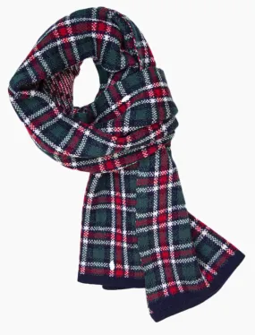 Red Plaid Knitted Wool Scarf